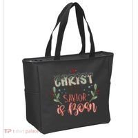 Christ The Savior Is Born Christian Retro Christmas Religious Graphic Plus Size Tote Bag thumb 2