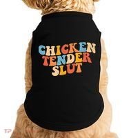 Chicken Tender Slut Retro Funny Doggie Tank thumb 0