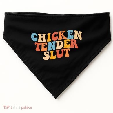 Chicken Tender Slut Retro Funny USA-Made Doggie Bandana