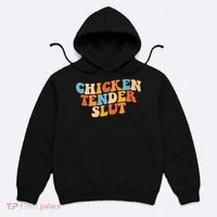 Chicken Tender Slut Retro Funny Hoodie thumb 0