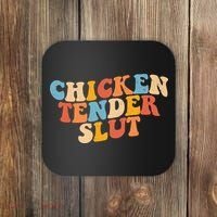 Chicken Tender Slut Retro Funny Coaster thumb 0