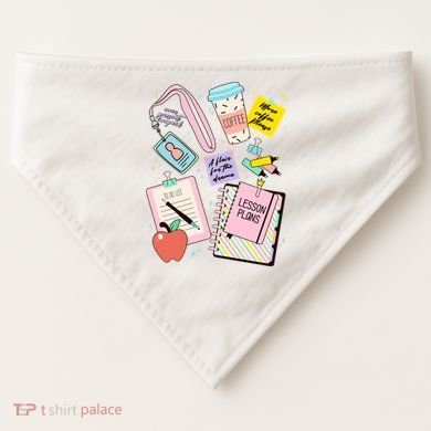 Cute Teacher Stuff School Life USA-Made Doggie Bandana