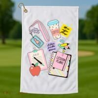 Cute Teacher Stuff School Life Golf Towel thumb 1