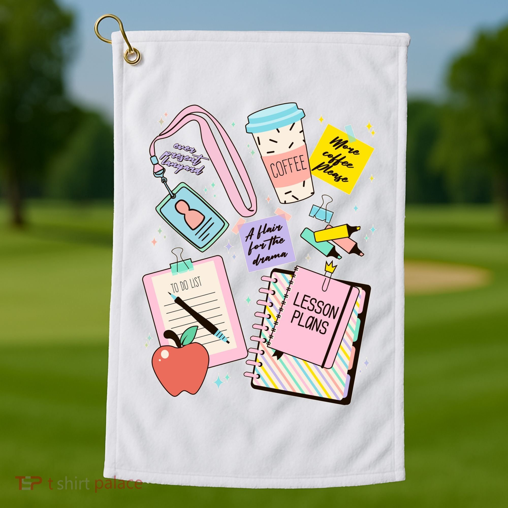 Cute Teacher Stuff School Life Golf Towel