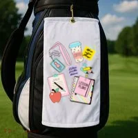 Cute Teacher Stuff School Life Golf Towel thumb 2