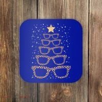 Christmas Tree Sunglasses Eyeglasses For Optometrist Xmas Funny Gift Coaster thumb 0