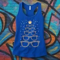 Christmas Tree Sunglasses Eyeglasses For Optometrist Xmas Funny Gift Women's Tank Top thumb 3