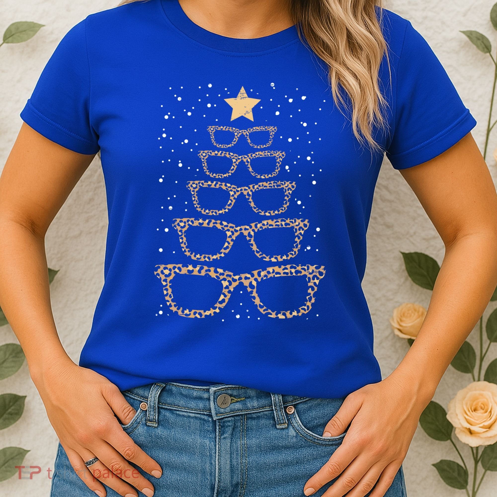 Christmas Tree Sunglasses Eyeglasses For Optometrist Xmas Funny Gift Women's T-Shirt