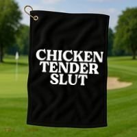 Chicken Tender Slut Funny Chicken Lover Gift Golf Towel thumb 1