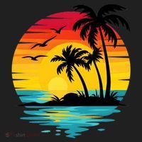 Coastal Tropical Sunset Beach Women's Sweatshirt thumb 2