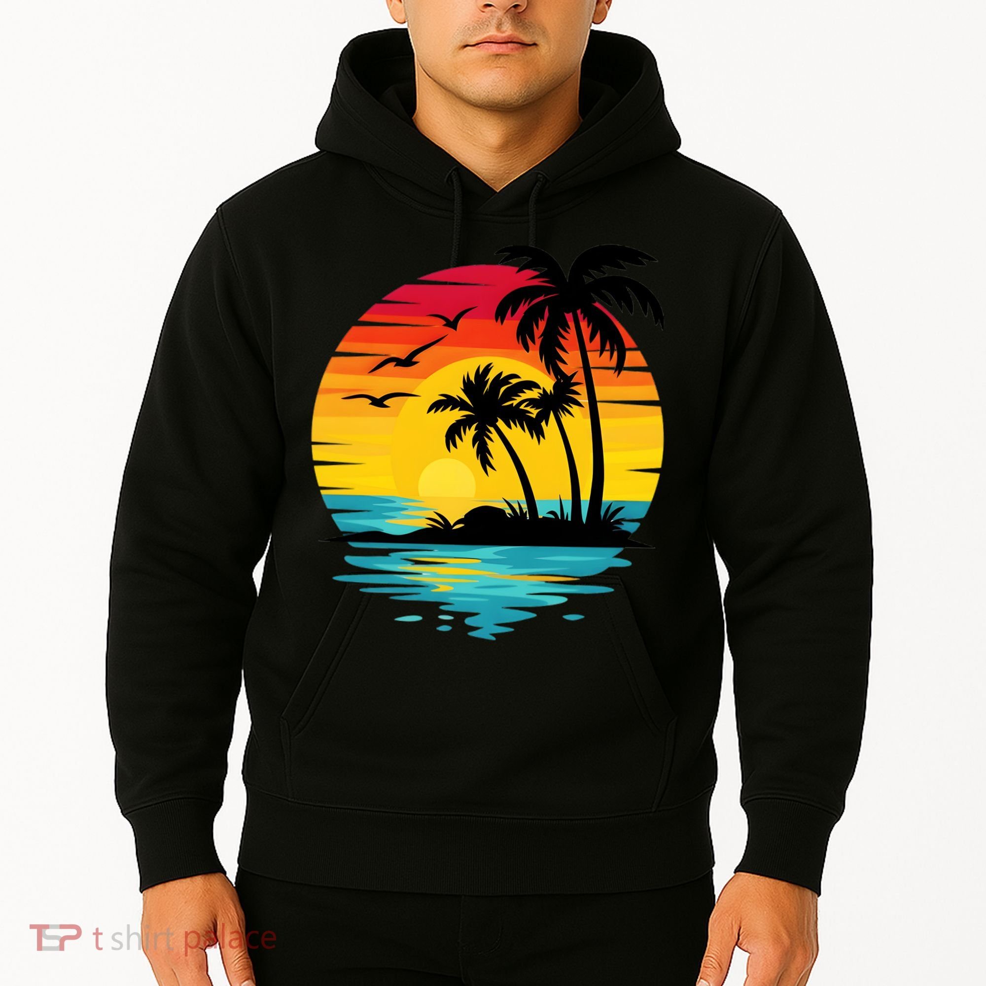 Coastal Tropical Sunset Beach Hoodie