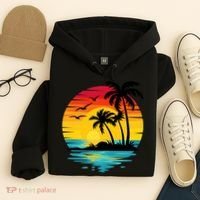 Coastal Tropical Sunset Beach Hoodie thumb 4