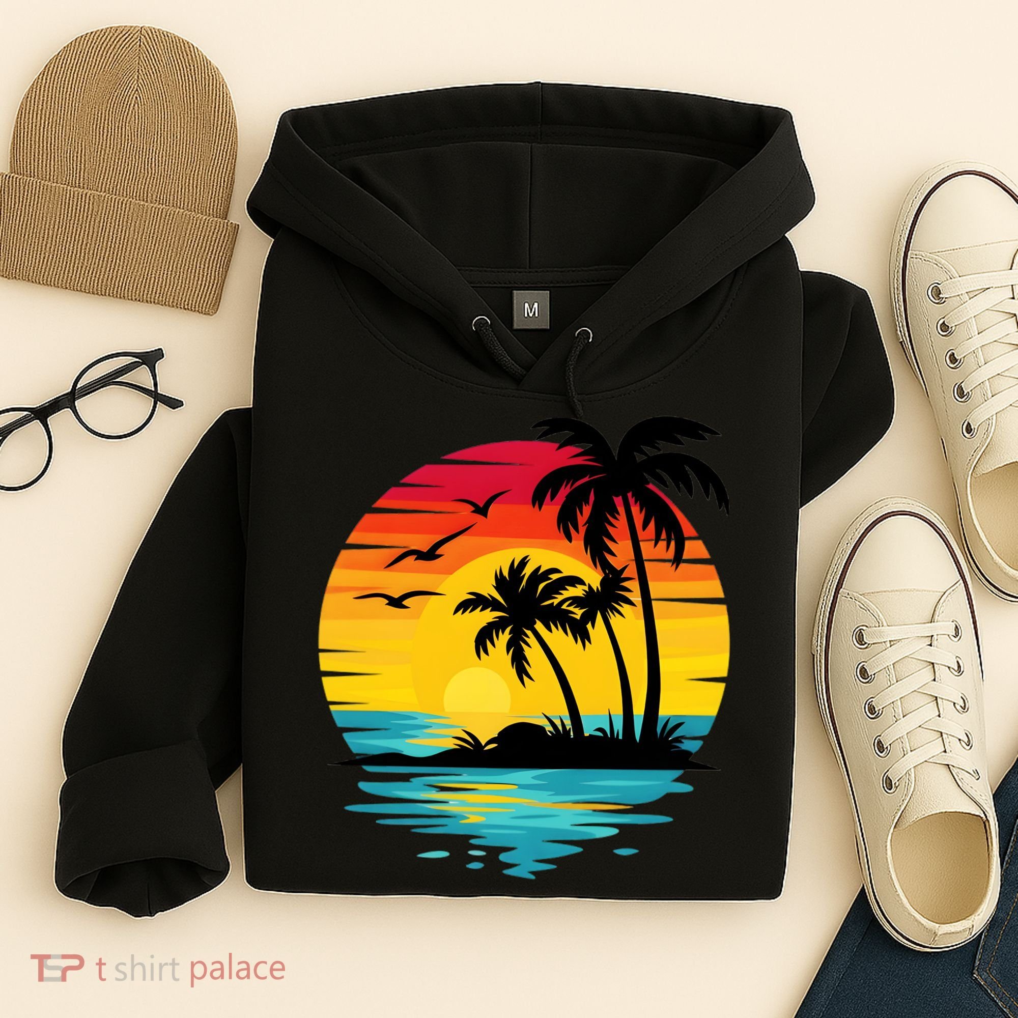 Coastal Tropical Sunset Beach Hoodie