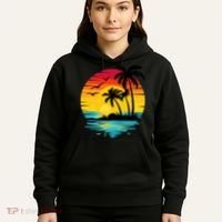 Coastal Tropical Sunset Beach Hoodie thumb 5