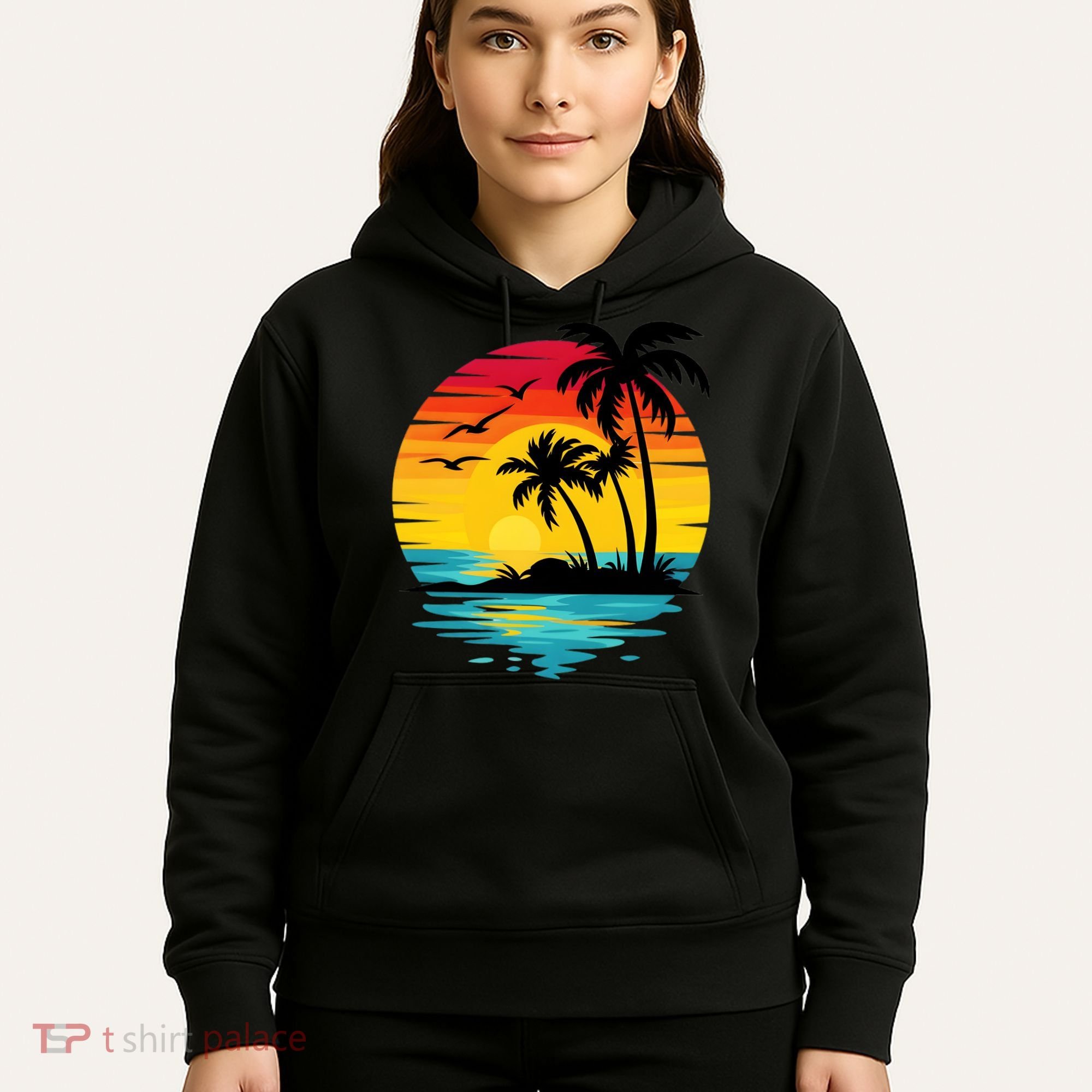 Coastal Tropical Sunset Beach Hoodie
