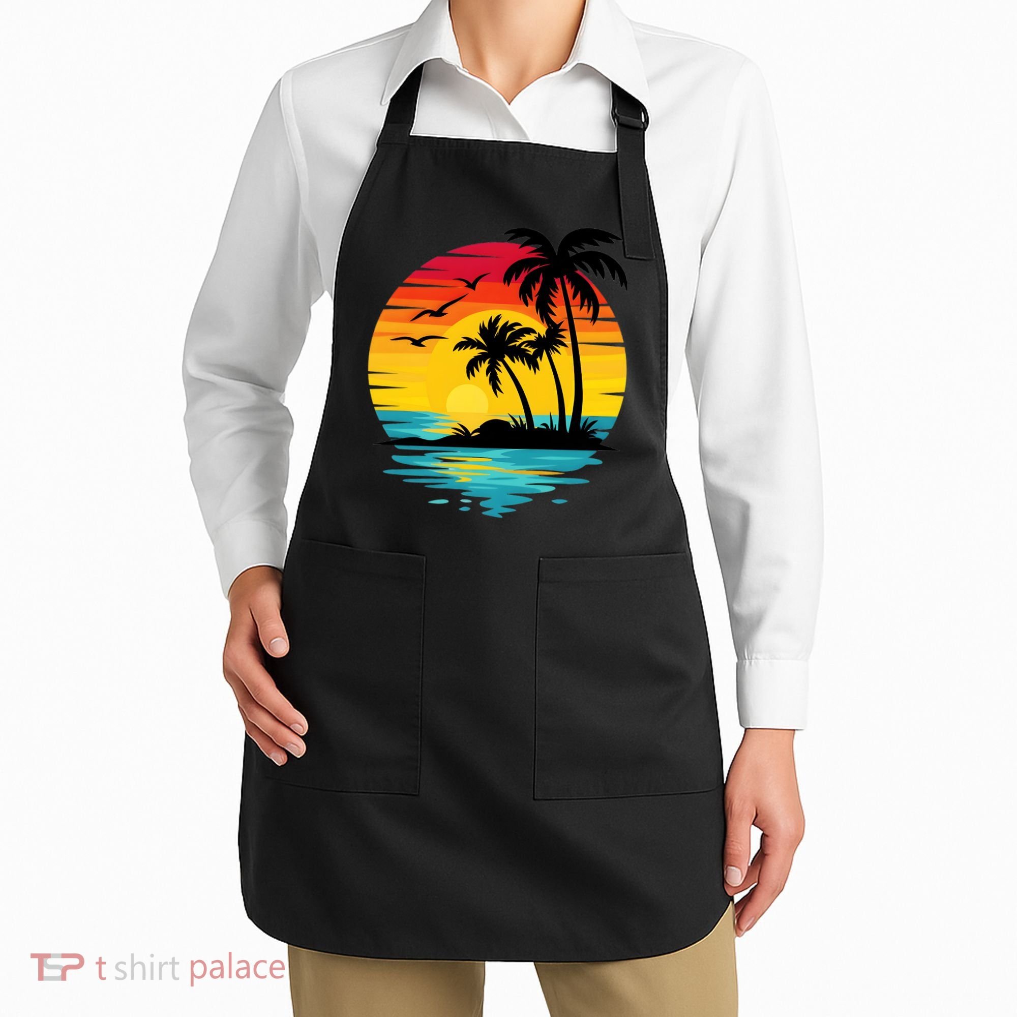 Coastal Tropical Sunset Beach Apron