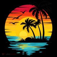 Coastal Tropical Sunset Beach Bucket Hat thumb 4