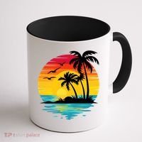 Coastal Tropical Sunset Beach Coffee Mug thumb 1