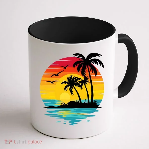 Coastal Tropical Sunset Beach Coffee Mug