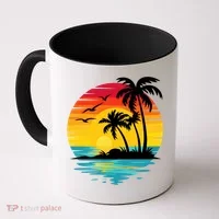 Coastal Tropical Sunset Beach Coffee Mug thumb 0