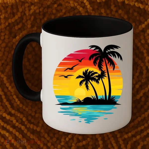 Coastal Tropical Sunset Beach Coffee Mug