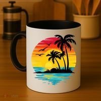 Coastal Tropical Sunset Beach Coffee Mug thumb 4