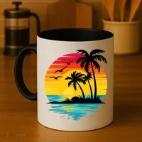 Coastal Tropical Sunset Beach Coffee Mug thumb 4