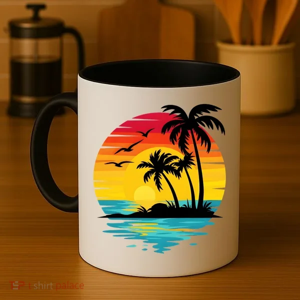 Coastal Tropical Sunset Beach Coffee Mug