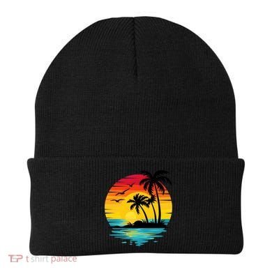 Coastal Tropical Sunset Beach Beanie