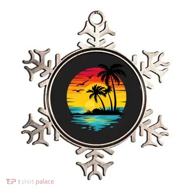 Coastal Tropical Sunset Beach Ornament