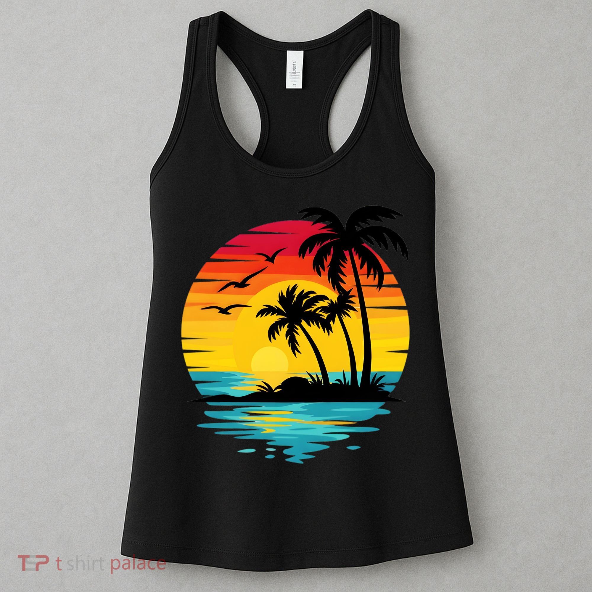 Coastal Tropical Sunset Beach Women's Tank Top