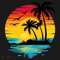 Coastal Tropical Sunset Beach Women's Tank Top thumb 5