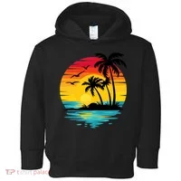 Coastal Tropical Sunset Beach Toddler Hoodie thumb 0