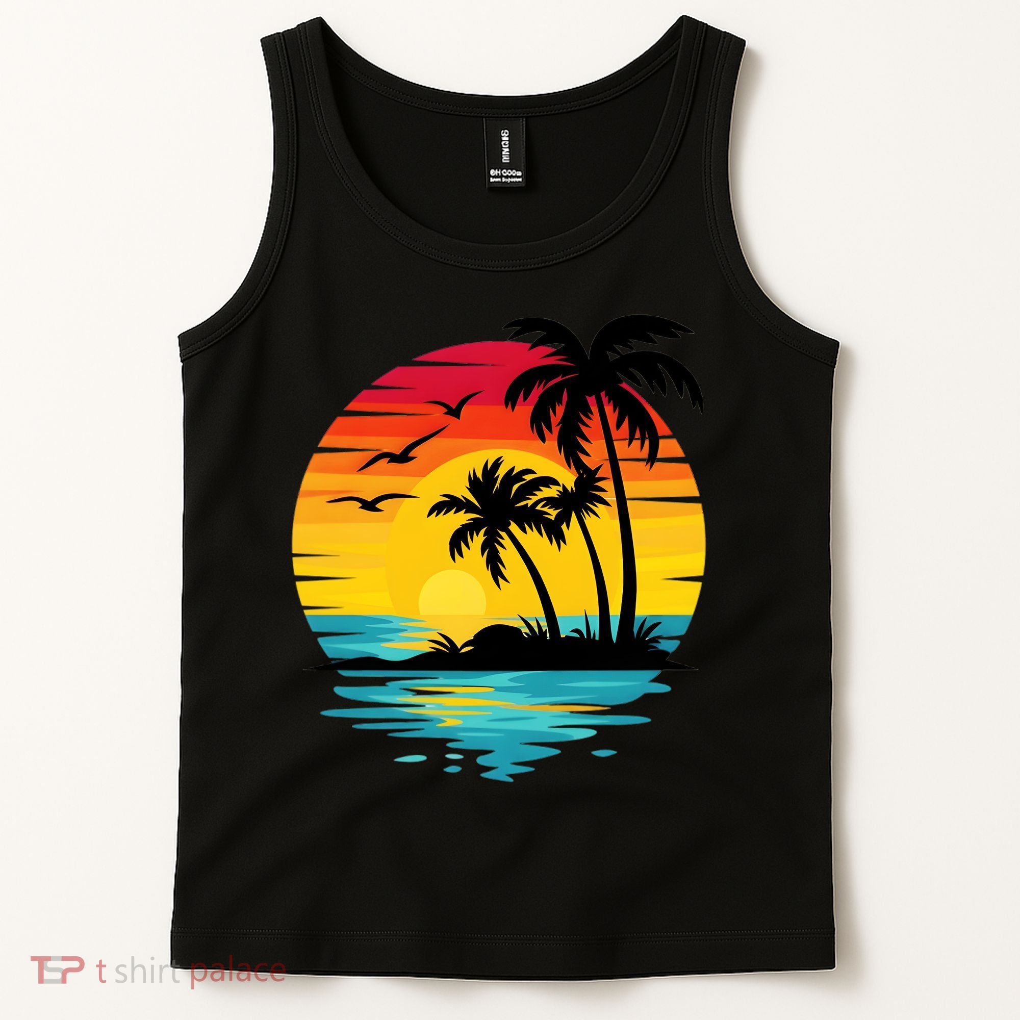 Coastal Tropical Sunset Beach Tank Top