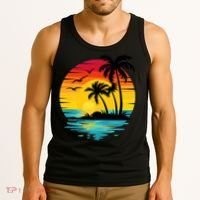 Coastal Tropical Sunset Beach Tank Top thumb 3