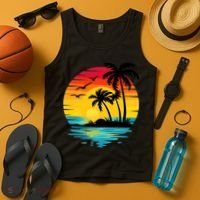Coastal Tropical Sunset Beach Tank Top thumb 4