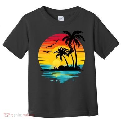 Coastal Tropical Sunset Beach Toddler T-Shirt