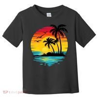 Coastal Tropical Sunset Beach Toddler T-Shirt thumb 0