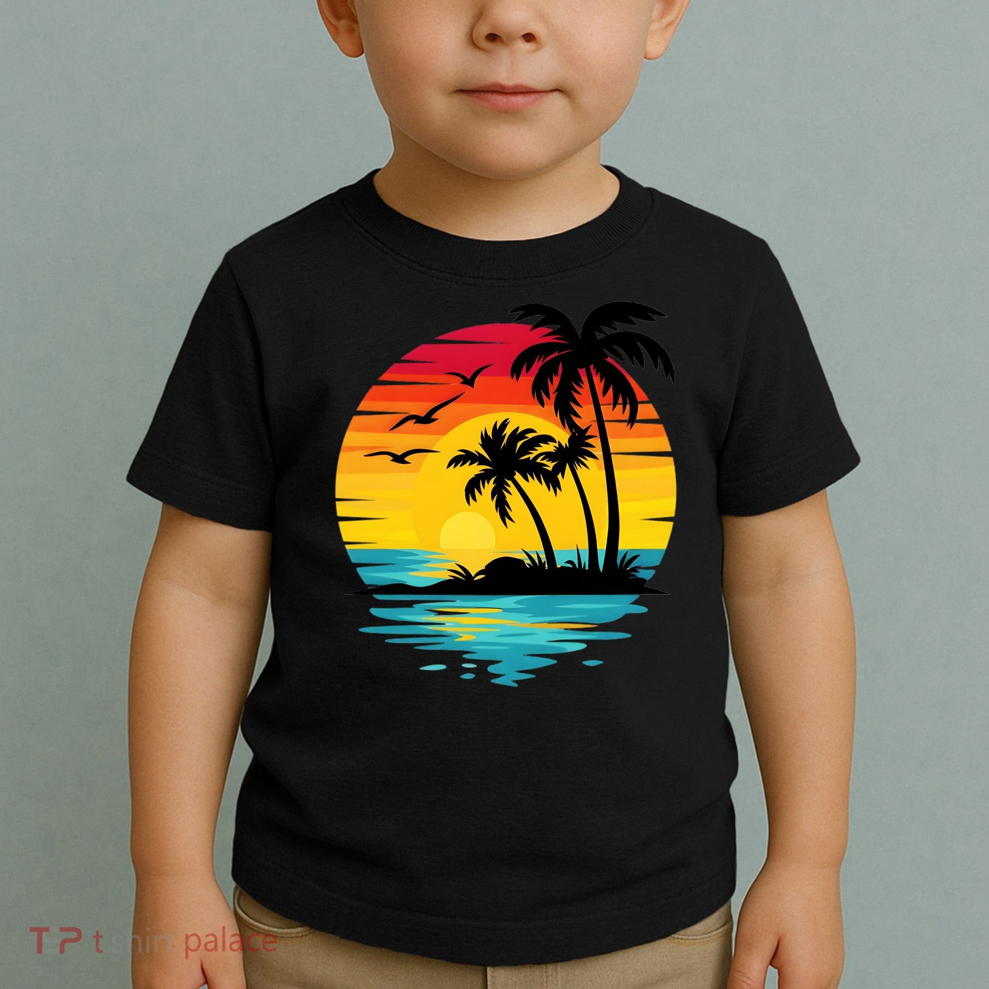 Coastal Tropical Sunset Beach Toddler T-Shirt
