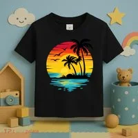 Coastal Tropical Sunset Beach Toddler T-Shirt thumb 3