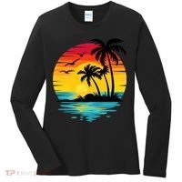 Coastal Tropical Sunset Beach Women's Long Sleeve Shirt thumb 0