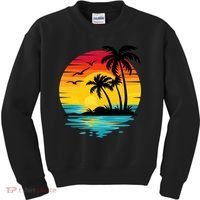 Coastal Tropical Sunset Beach Kids Sweatshirt thumb 0