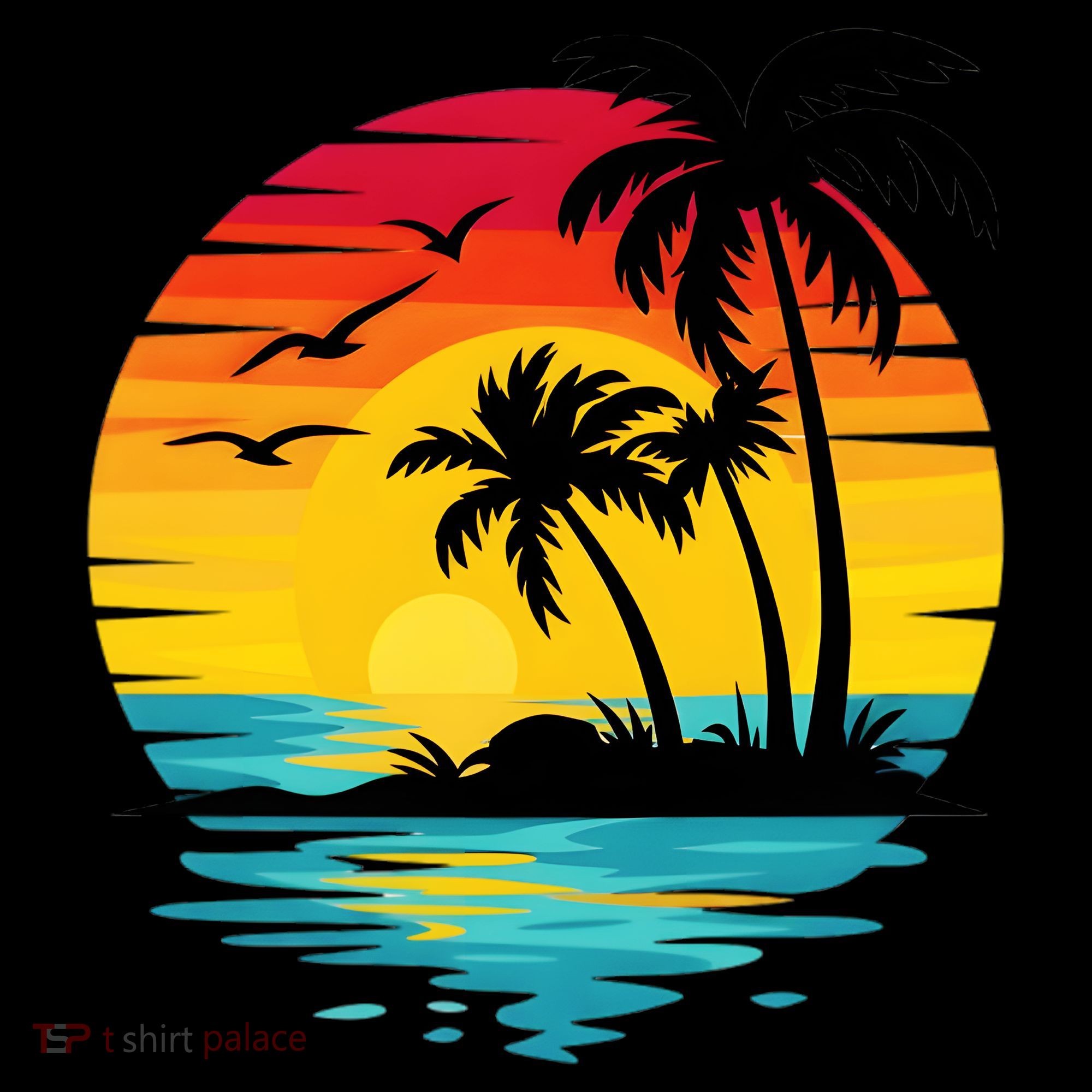 Coastal Tropical Sunset Beach Kids Sweatshirt