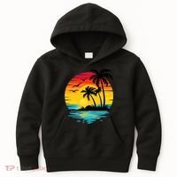 Coastal Tropical Sunset Beach Kids Hoodie thumb 0