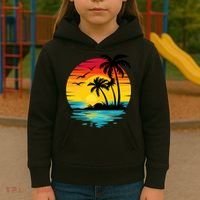 Coastal Tropical Sunset Beach Kids Hoodie thumb 3