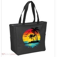 Coastal Tropical Sunset Beach Tote Bag thumb 2