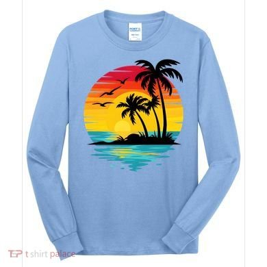 Coastal Tropical Sunset Beach Long Sleeve Shirt