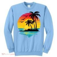 Coastal Tropical Sunset Beach Sweatshirt thumb 0