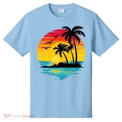 Coastal Tropical Sunset Beach T-Shirt