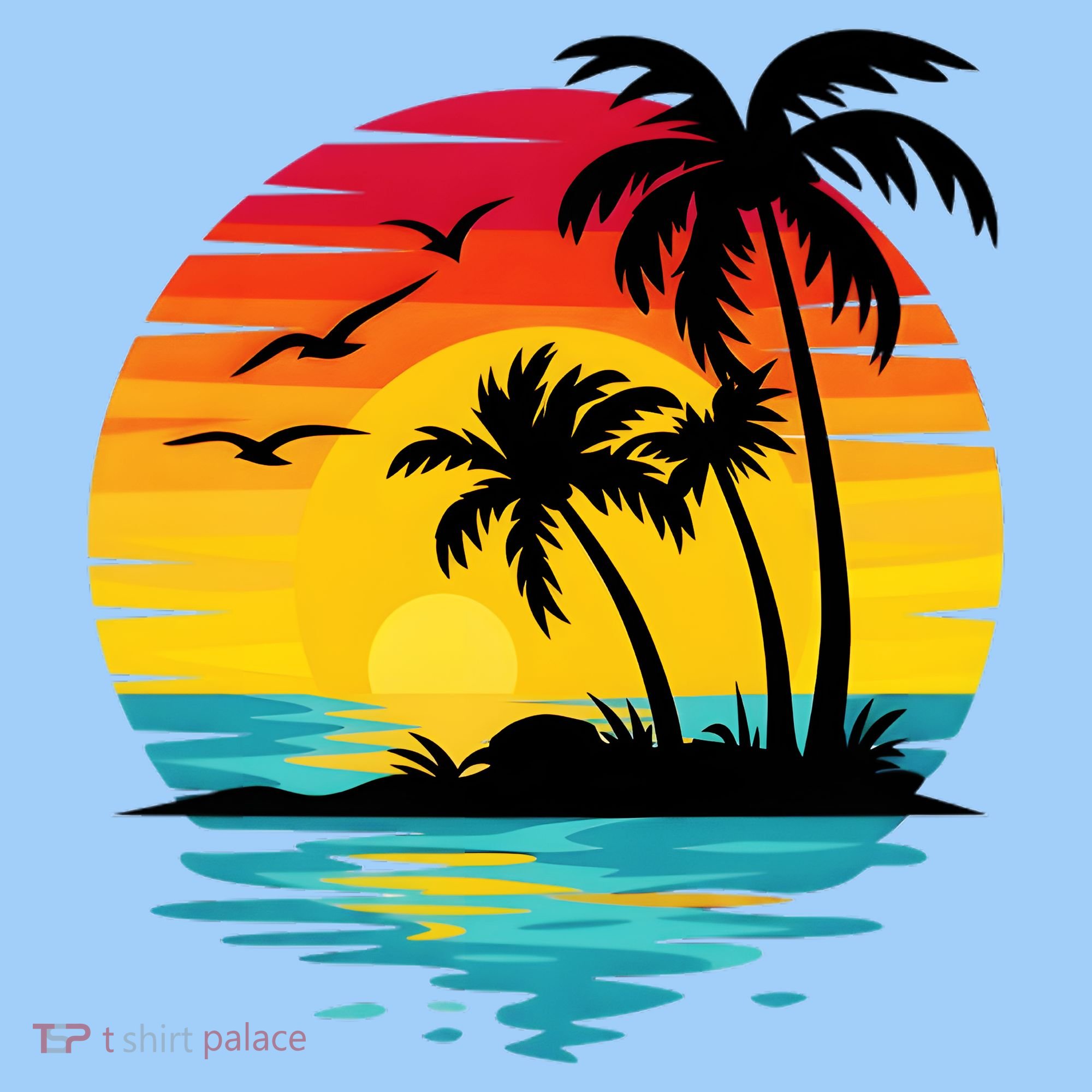 Coastal Tropical Sunset Beach T-Shirt